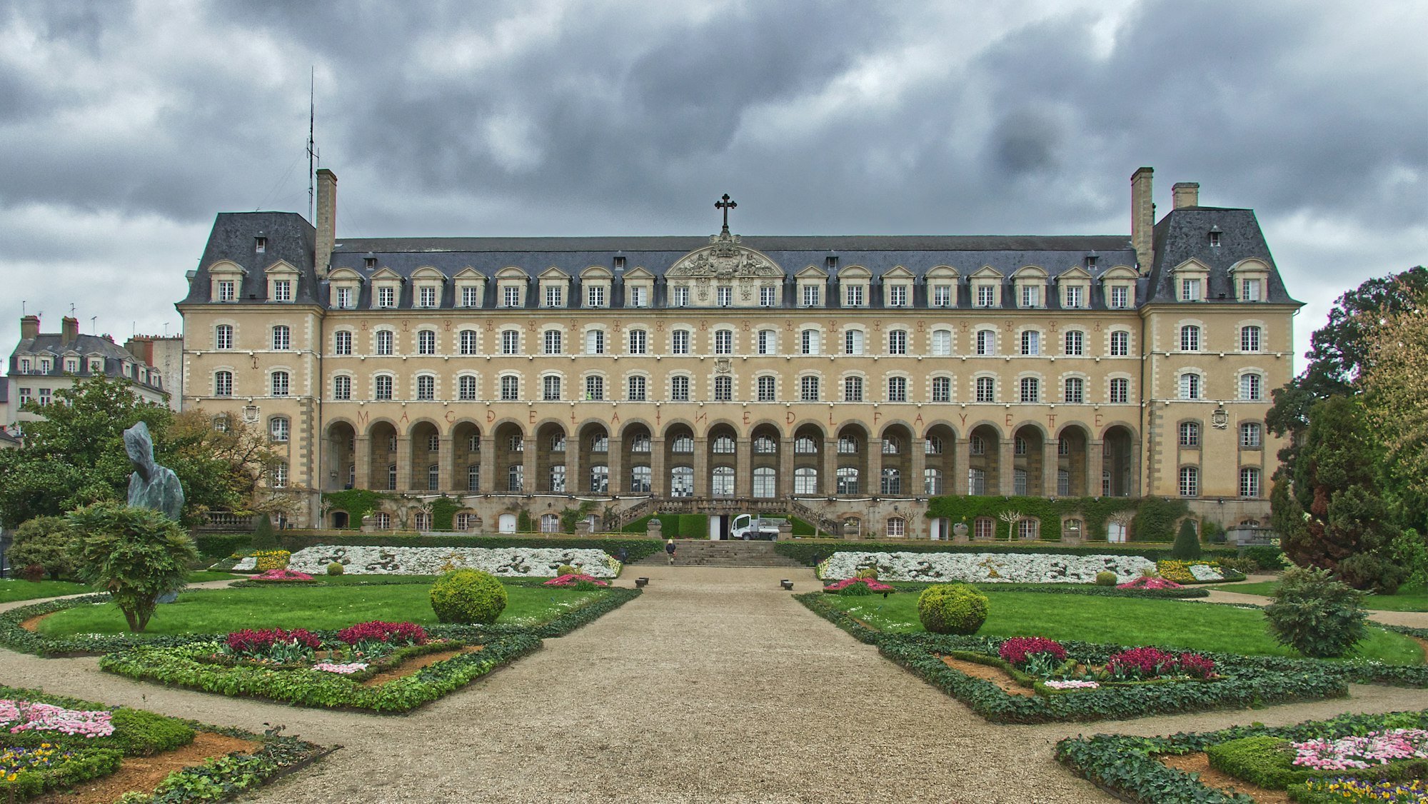 The Palais Saint-Georges and its formal garden in Rennes